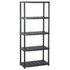 vidaXL Estante de almacenaje 5 niveles negro pl&aacute;stico 71x38x170 cm