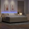 vidaXL Cama Box Spring LED Gris claro y . 200 x 200 cm Tela de Pana