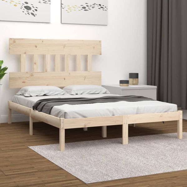 vidaXL Estructura de cama madera maciza 180x200 cm