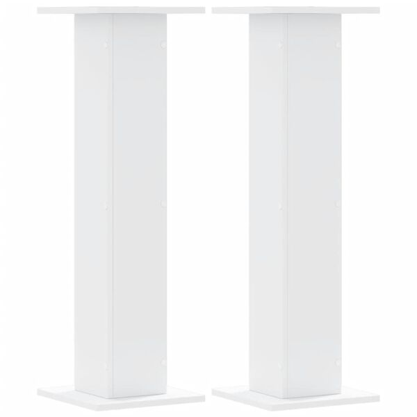 vidaXL Soportes de plantas 2 uds madera ingenier&iacute;a blanco 30x30x95 cm
