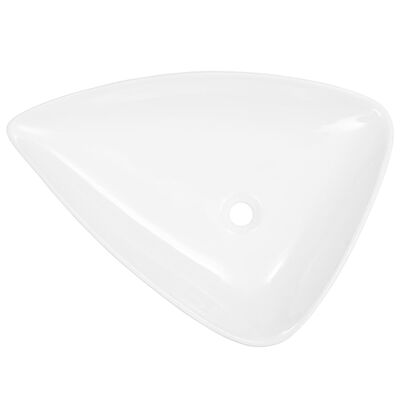 vidaXL Lavabo de cerámica triangular blanco 645x455x115 mm