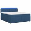 vidaXL Cama box spring con colch&oacute;n con cabecera Azul 140 x 190 cm Tela