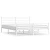 vidaXL Estructura cama sin colch&oacute;n con estribo metal blanco 193x203 cm