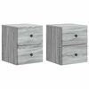 vidaXL Mesita de Noche de Pared 2 uds. Gris Sonoma 34,5 x 33 x 40 cm