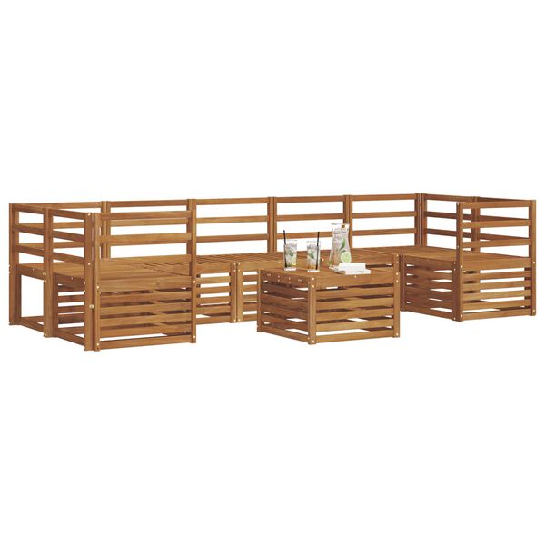 vidaXL Juegos de sof&aacute;s 8 pcs Natural Madera de Acacia S&oacute;lida