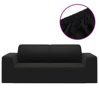 vidaXL Funda elástica para sillón de 2 plazas poliéster jersey negra