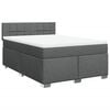 vidaXL Cama box spring con colchón tela gris oscuro 140x200 cm