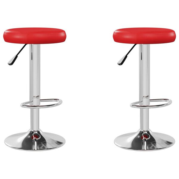 vidaXL Taburetes de cocina 2 unidades cuero sintético rojo