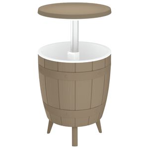 vidaXL Mesa nevera 3 en 1 polipropileno marr&oacute;n claro