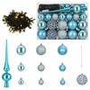 vidaXL Juego de Esferas de Navidad 61 uds. Tuquesa Di&aacute;m. 6 cm Pl&aacute;stico