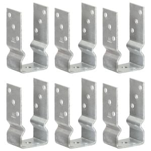 vidaXL Anclajes de valla 6 uds acero galvanizado plateado 7x6x15 cm