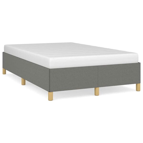 vidaXL Estructura de cama sin colch&oacute;n tela gris oscuro 120x190 cm