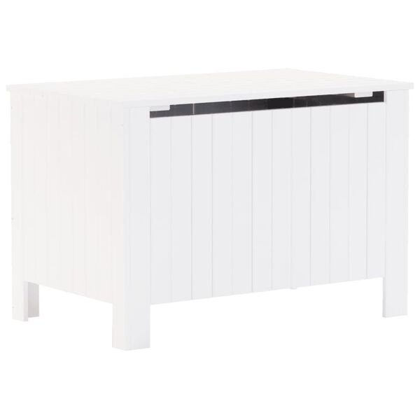 vidaXL Caja de almacenaje y tapa RANA madera maciza blanca 80x49x54 cm