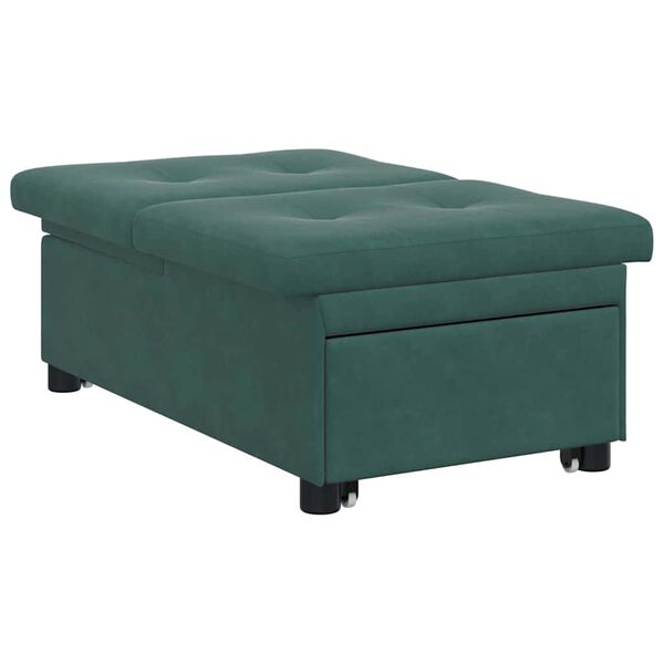 vidaXL Sofá Cama Verde oscuro 67 x 194 x 38 cm Terciopelo