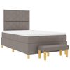 vidaXL Cama tipo Box Spring con colch&oacute;n Taup&eacute; 120 x 190 cm tela