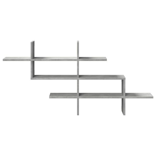 vidaXL Estante pared madera ingenier&iacute;a gris hormig&oacute;n 124,5x18x60,5 cm