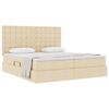 vidaXL Cama con almacenamiento Crema 200 x 200 cm Cuero sint&eacute;tico