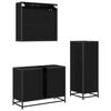 vidaXL Juego de muebles de ba&ntilde;o 3 pcs Roble Negro Madera de ingenier&iacute;a