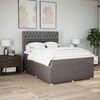vidaXL Cama box spring con colch&oacute;n tela gris taupe 140x200 cm