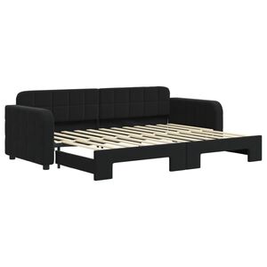 vidaXL Sof&aacute; cama nido terciopelo negro 80x200 cm