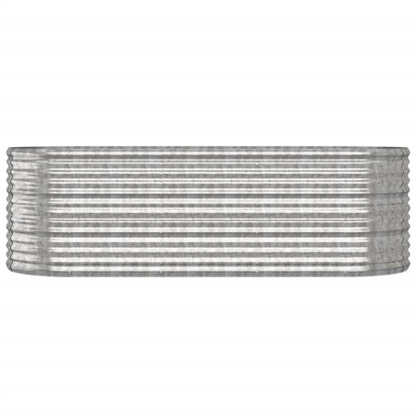 vidaXL Jardinera de acero galvanizado plateado 224x80x68 cm