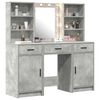 vidaXL Conjunto de mesa de vestidor con LED 3 pcs Gris Concreto