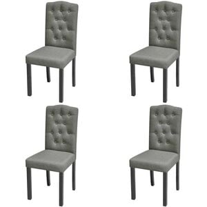 vidaXL Sillas de comedor giratorias 4 unidades tela gris