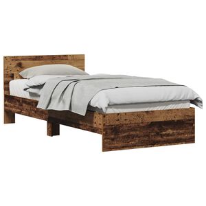 vidaXL Estructura de cama con cabecera Madera vieja 90 x 190 cm