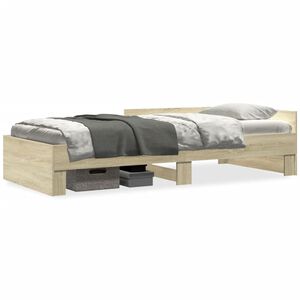 vidaXL Estructura de cama sin colch&oacute;n madera roble Sonoma 100x200 cm