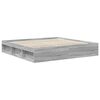 vidaXL Estructura de cama con cabecera Gris Sonoma 200 x 200 cm