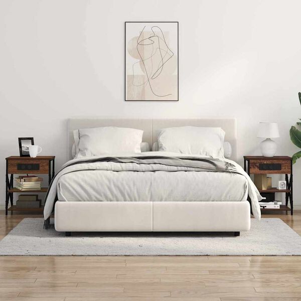 vidaXL Armario de Noche con estante Roble Marr&oacute;n 41 x 31 x 51 cm