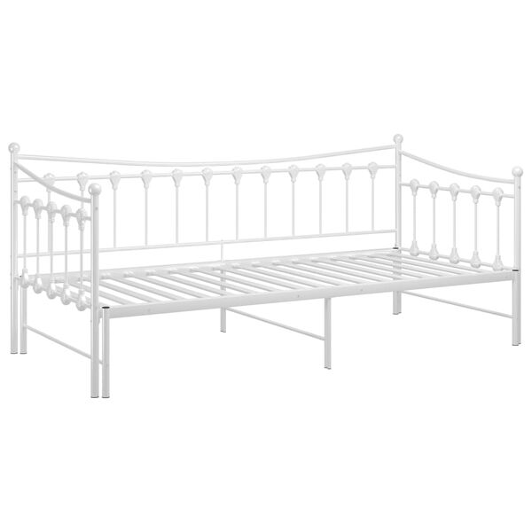vidaXL Sofá cama extraíble sin colchón metal blanco 90x200cm