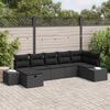 vidaXL Conjunto de sofá de jardín 7 pcs Negro ratán sintético