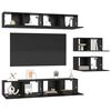 vidaXL Conjunto de mueble de TV 6 pcs Roble Negro Madera de ingeniería