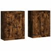 vidaXL Armarios de pared 2 uds madera de ingenier&iacute;a roble ahumado