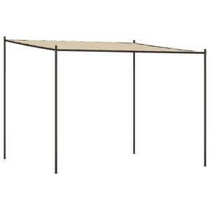 vidaXL Cenador acero y tela beige 3x3 m 180 g/m&sup2;