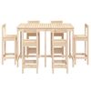 vidaXL Set de mesa y taburetes altos jardín 7 pzas madera maciza pino