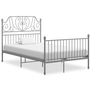 vidaXL Estructura de cama sin colch&oacute;n metal gris 120x200 cm