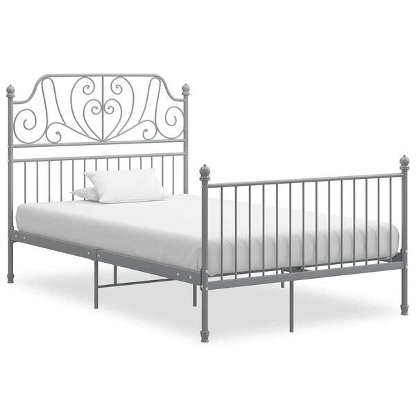 vidaXL Estructura de cama sin colch&oacute;n metal gris 120x200 cm