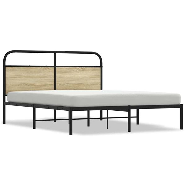 vidaXL Estructura de cama sin colch&oacute;n 160x200 cm madera roble Sonoma