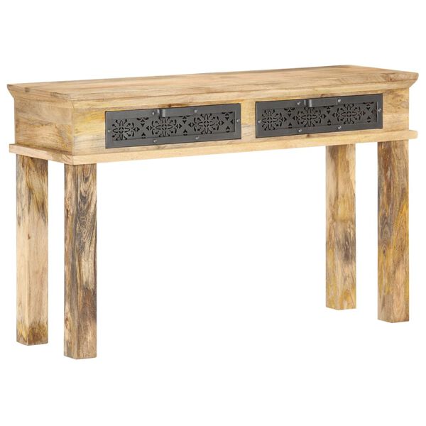 vidaXL Mesa consola con cajones madera maciza de mango 120x35x75 cm