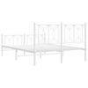 vidaXL Estructura cama sin colch&oacute;n con estribo metal blanco 135x190 cm