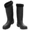 vidaXL Botas de agua con calcetines extra&iacute;bles negro n&uacute;mero 44 PVC