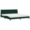 vidaXL Cama con colch&oacute;n Hanko terciopelo verde oscuro 200x200 cm