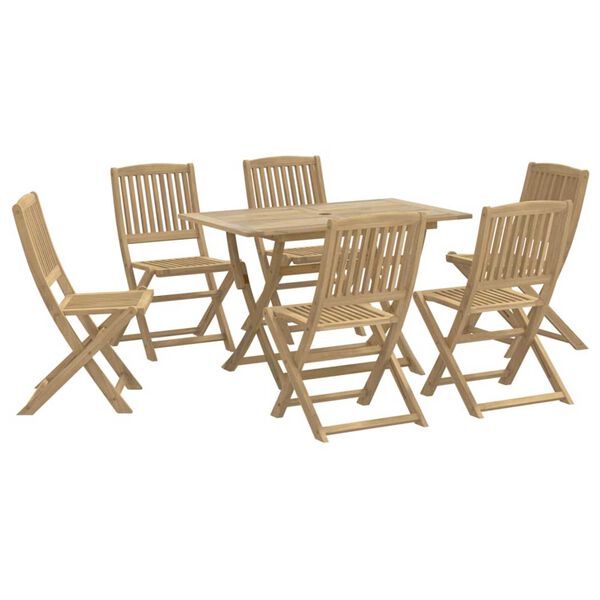 vidaXL Juego de comedor para jard&iacute;n 7 piezas madera maciza acacia