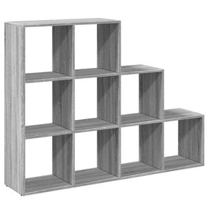 vidaXL Librer&iacute;a divisora 3 niveles madera gris Sonoma 137,5x29x103,5cm