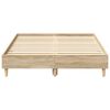 vidaXL Estructura de cama sin colch&oacute;n roble Sonoma 135x190 cm madera