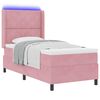 vidaXL Cama tipo Box Spring con colch&oacute;n Rosa 100 x 200 cm Terciopelo