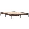 vidaXL Estructura cama madera ingenier&iacute;a metal marr&oacute;n roble 160x200 cm