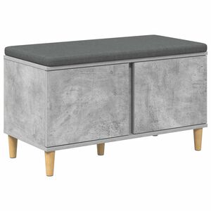 vidaXL Banco de entrada con coj&iacute;n Gris Concreto 80 x 38 x 46 cm
